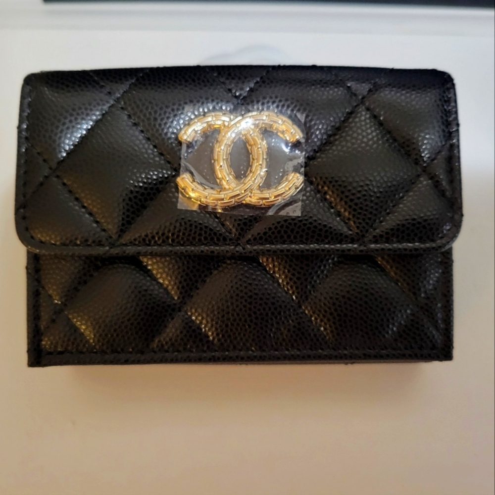 Chanel Trifold Compact Caviar Wallet